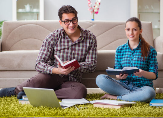 Students preparing for university exams